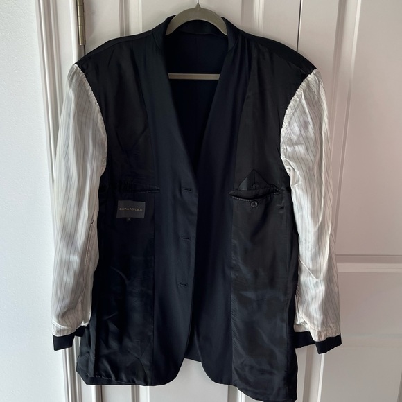 Vintage 2001 Banana Republic classic black 3 button blazer sport coat size 42R - Picture 5 of 10